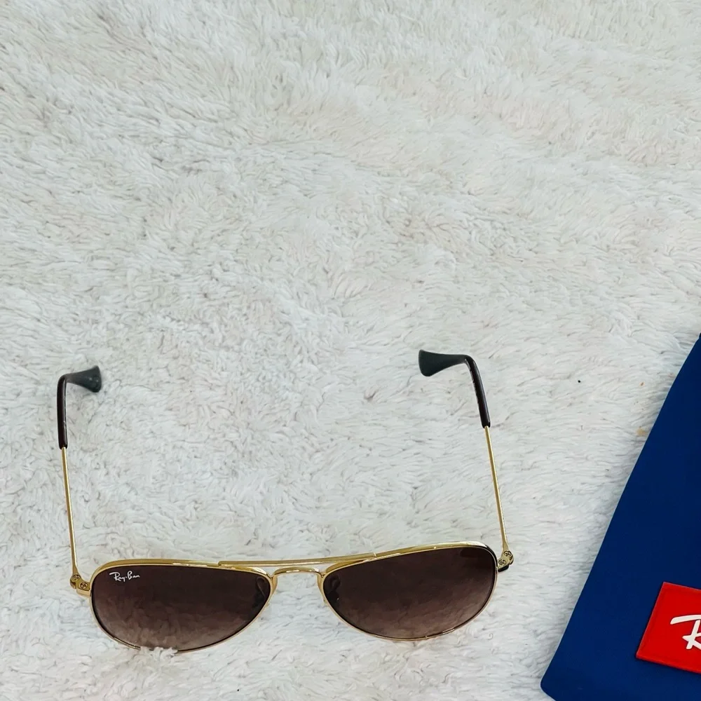 Ray-Ban Toddler Aviator Sunglasses Gold Frame Brown Lenses Baby Kids - Picture 3 of 11